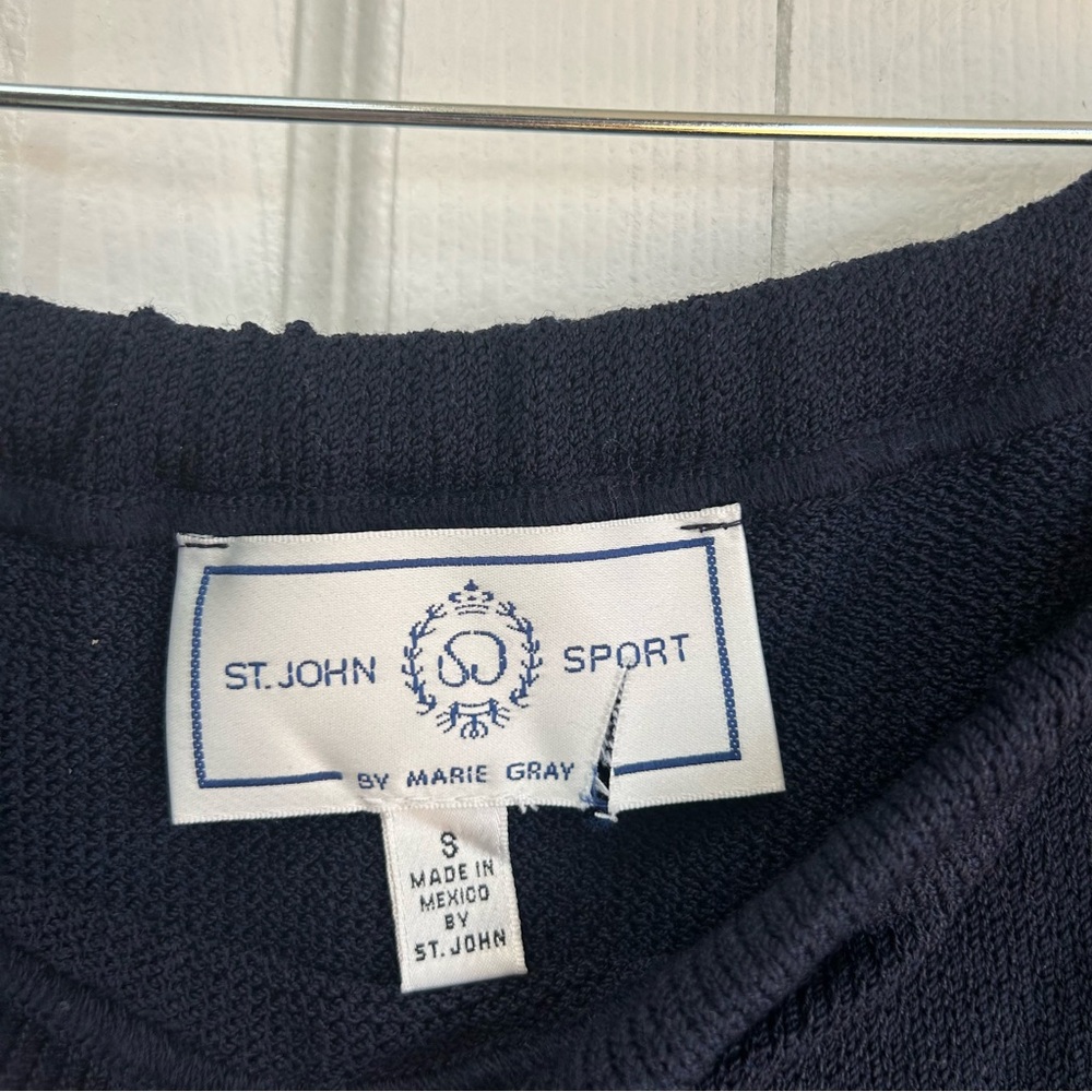 ST JOHN Sport Navy Blue Santana Knit Maxi Skirt - Picture 3 of 5
